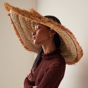 Cult Gaia Soray Raffia Visor - brand new